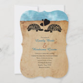 Faire-part de mariage Whimsical de tortue de plage (Devant)