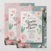 Faire-part de mariage Whimsical Pastel (Devant / Derrière)