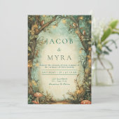 Faire-part de mariage Whimsical Woodland Birds (Debout devant)