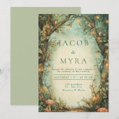 Faire-part de mariage Whimsical Woodland Birds (Devant / Derrière)