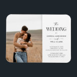Faire-part de mariage Whimsy moderne avec photo<br><div class="desc">Invitation vos amis et votre famille à votre mariage avec ce faire-part de mariage moderne blanc et noir. Éditez facilement avec vos photos de fiançailles préférées et les détails de l'événement.</div>