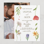 Faire-part de mariage Wildflower (Devant / Derrière)