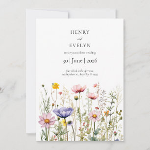 Faire-part de mariage Wildflower Bohème Floral Mod