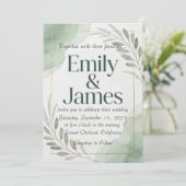 Faire-part de mariage Willow Sage (Debout devant)