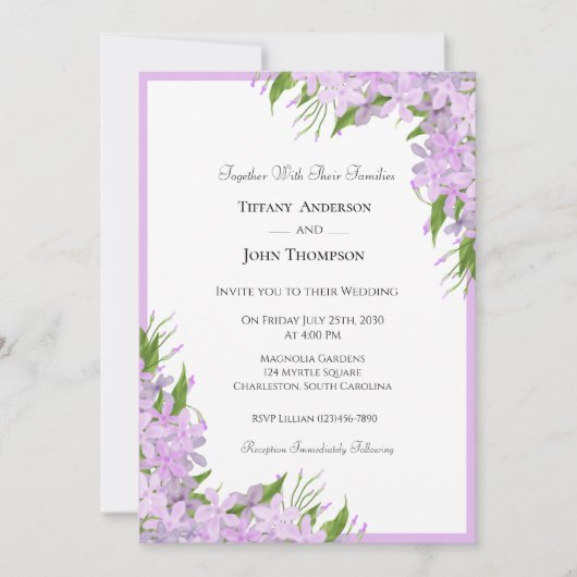 Faire-part de mariage Wisteria (Devant)