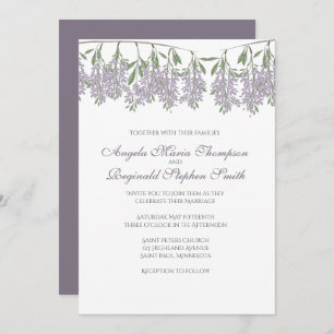 Faire-part de mariage Wisteria peinte