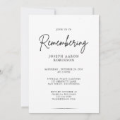 Faire-part de mémorial de funérailles pour la célé (Dos)