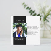 Faire-part de message de graduation photo moderne (Debout devant)