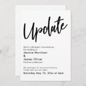 Faire-part de mise à jour du Mariage différé noir  (Devant / Derrière)
