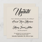 Faire-part de mise à jour du Mariage reportée de l (Devant / Derrière)