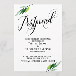 Faire-part de mise à jour du Mariage reportée de v