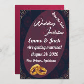 Faire-part de mise à jour élégant avec anneaux d'o (Devant / Derrière)