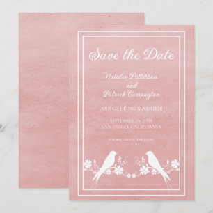 Faire-part de mise à jour florale Pink Lovebird