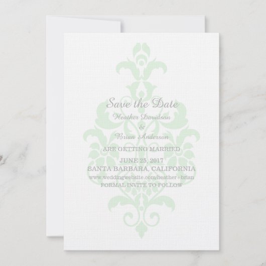 Faire-part de mise en garde de couleur vert menthe (Devant)