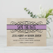 Faire-part de mise en garde Violet Flourish Border (Debout devant)