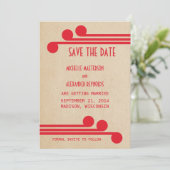 Faire-part de mise en vente chic Deco rouge (Debout devant)