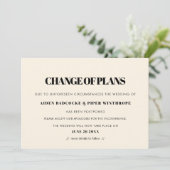 Faire-part de modification de date mariage simple  (Debout devant)