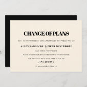 Faire-part de modification de date mariage simple  (Devant / Derrière)