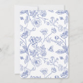 Faire-part de monogramme à crête bleu Régence (Dos)