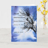 Faire-part de mort pour homme en bleu (Fleur jaune)