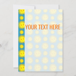 Faire-part de Motif de face du soleil jaune