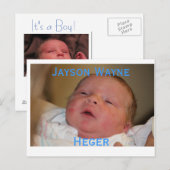 Faire-part de naissance (Devant / Derrière)