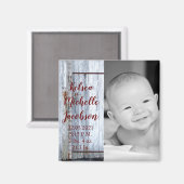faire-part de naissance 2"x2" Aimant blanc Laver B (Recto/Verso)