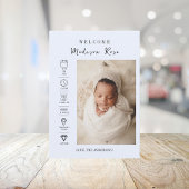 Faire-part de naissance 3 photos Bleu Moderne pour