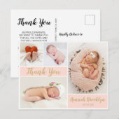 Faire-part de naissance 4 Collage de photos Remerc (Devant / Derrière)