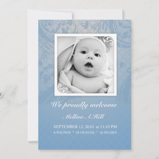 Faire-part de naissance 5x7 - No 1 (Devant)
