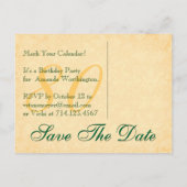 Faire-part de naissance 80 ans vert et doré 03 (Dos)