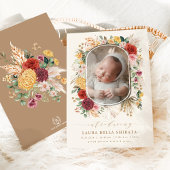 Faire-part de naissance à fleurs de Boho Tropical