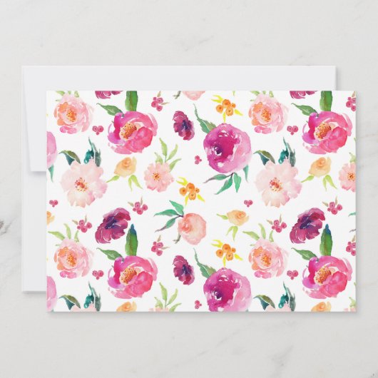 Faire-part de naissance à la main rose (Dos)