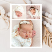 Faire-part de naissance à monogramme à motif flora