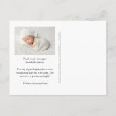 Faire-part de naissance à monogramme avec verdure  (Dos)