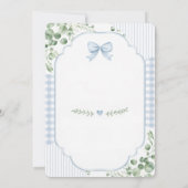 Faire-part de Naissance à Motif Gingham avec un Nœ (Dos)