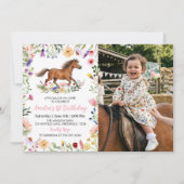 Faire-part de naissance à thème Cheval rustique et (Devant)