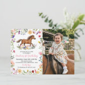 Faire-part de naissance à thème Cheval rustique et (Debout devant)