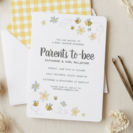Faire-part de naissance abeille | Gingham & Margue