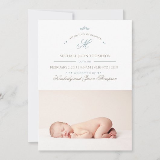 Faire-part de naissance aérien (Devant)