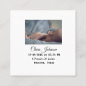 Faire-part de naissance ajouter photo date heure l (Dos)