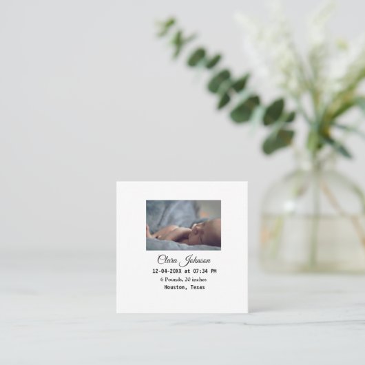 Faire-part de naissance ajouter photo date heure l (Debout devant)