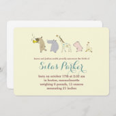 Faire-part de naissance animal de défilé de (Devant / Derrière)