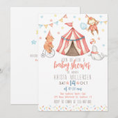 Faire-part de naissance animaux de cirque pour béb (Devant / Derrière)