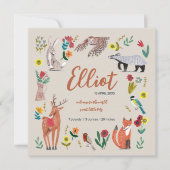 Faire-part de naissance animaux de la forêt unisex (Devant)