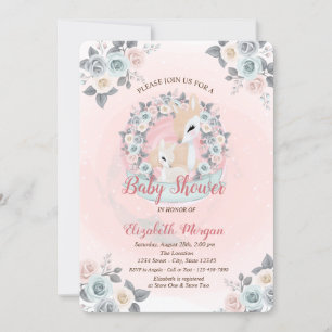 Faire-part de naissance aquarelle aux faons