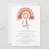Faire-part de naissance arc-en-ciel Boho Cute Lion (Devant)