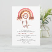 Faire-part de naissance arc-en-ciel Boho Cute Lion (Debout devant)