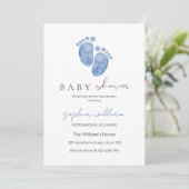 Faire-part de naissance aux empreintes de bébé à l (Debout devant)