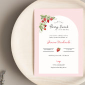 Faire-part de naissance aux fraises à l'aquarelle